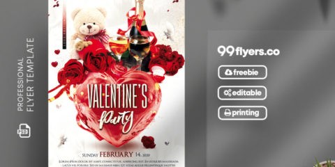 Valentines Love Party – Free PSD Flyer Template