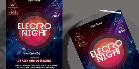Electro Party Free PSD Flyer Template