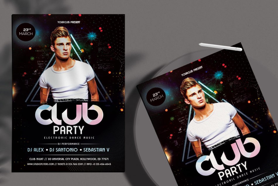 Free Club Event PSD Flyer Template