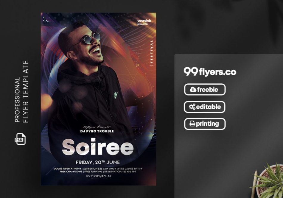 Free Club Night Party Flyer Template in PSD