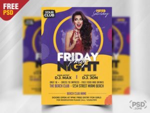 Free Friday Party PSD Flyer Template