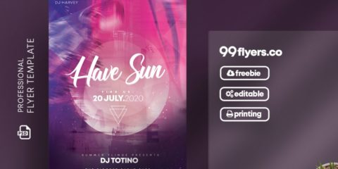Free Music Club Party Flyer Template in PSD