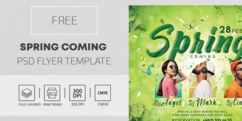 Free Spring Coming PSD Flyer Template