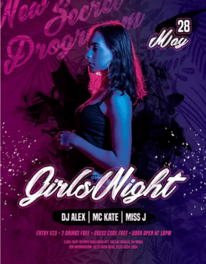Girls Night Free PSD Flyer