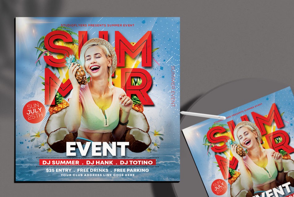 Summer Event Party Free PSD Flyer Template