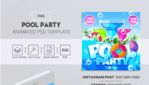 Summer Pool Party Free PSD Flyer Template