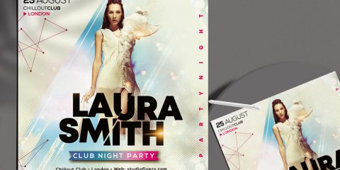 Club Night Party Free Flyer Template in PSD