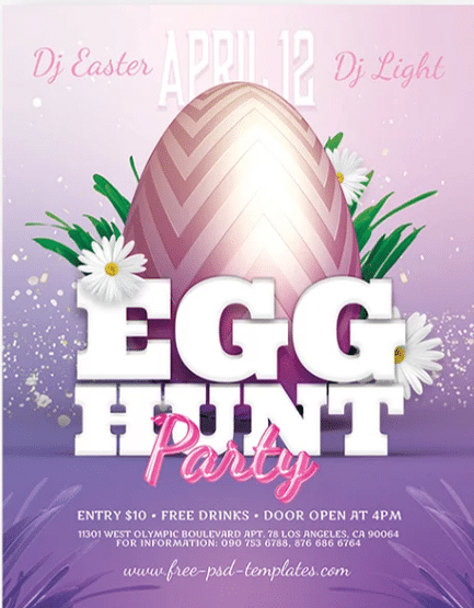 Egg Hunt PSD Flyer Template for Free