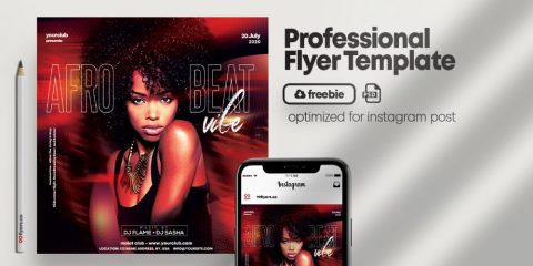 Free Afro Beat Party Flyer Template in PSD
