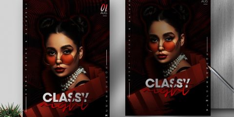 Free Classy Night Flyer Template in PSD