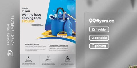 Free Cleaning Service Flyer Template in PSD