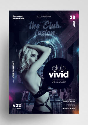Free Club Vivid Flyer Template in PSD