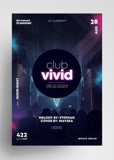 Free Club Vivid Flyer Template vol2 in PSD