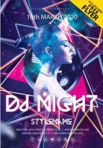 Free Dj Night Party Flyer Template in PSD