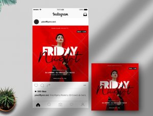 Free Friday Night Instagram Template in PSD