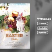 Free Happy Easter Flyer Template in PSD