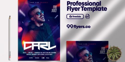 Free Night Club Event Party Flyer PSD Template