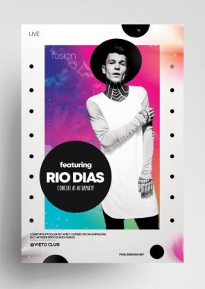 Free RIO Concert Abstract Flyer Template in PSD