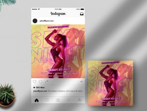 Free Sexy NightInstagram Post Template in PSD