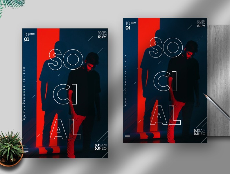 Free Social Flyer Template in PSD