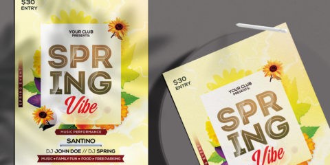 Free Spring Vibe Flyer Template in PSD