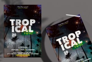 Free Tropical Vibes Flyer Template in PSD