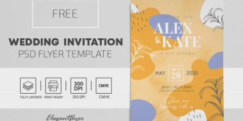Free Wedding Invitation Flyer Template in PSD