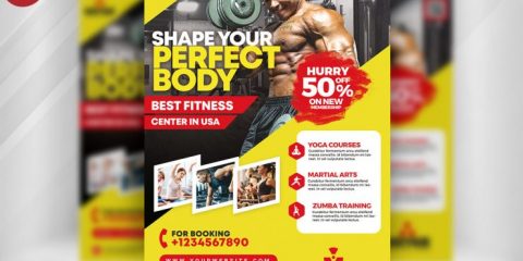 Gym Fitness - Free Flyer PSD Template
