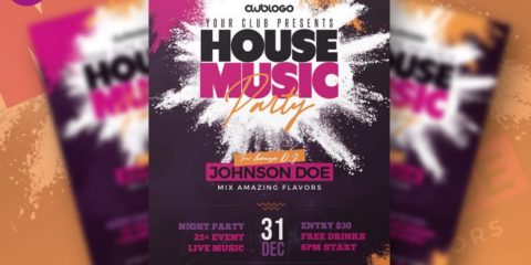 House Party Free PSD Flyer Template