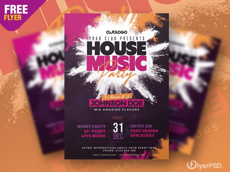 House Party Free PSD Flyer Template PSDFlyer