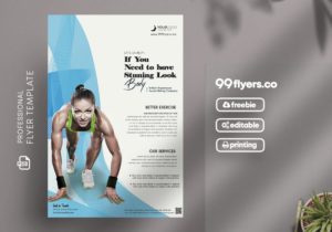 Sport Fitness Flyer PSD Template for Free