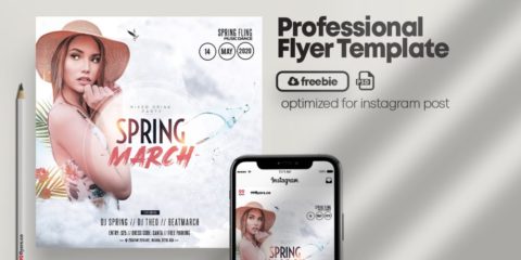 Spring Begins Free PSD Flyer Template
