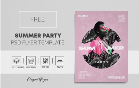 The Summer Party Free PSD Flyer Template
