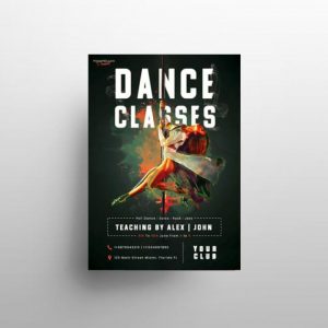 Dance Classes PSD Freebie Flyer Template