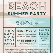 Free Beach Party Flyer Template in PSD