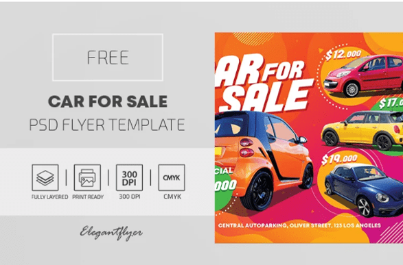 Free Car For Sale Flyer Template in PSD