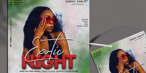 Free Exotic Night Flyer Template in PSD