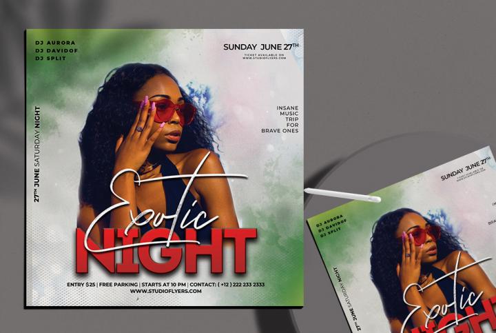 Free Exotic Night Flyer Template in PSD