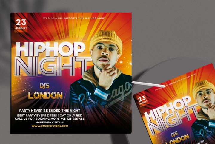 Free Hip Hop Night Flyer Template in PSD
