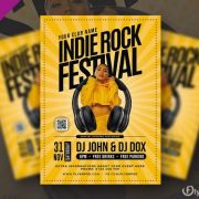 Free Indie Rock Music Flyer in PSD
