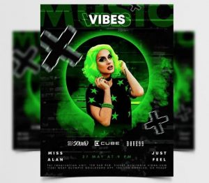 Free Music Vibes Flyer Template in PSD