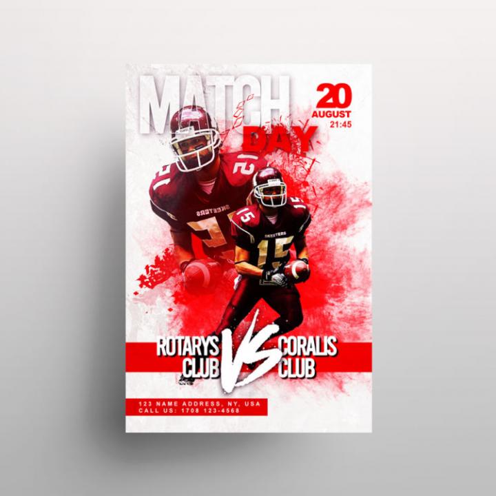 Free NFL Match Flyer Template in PSD