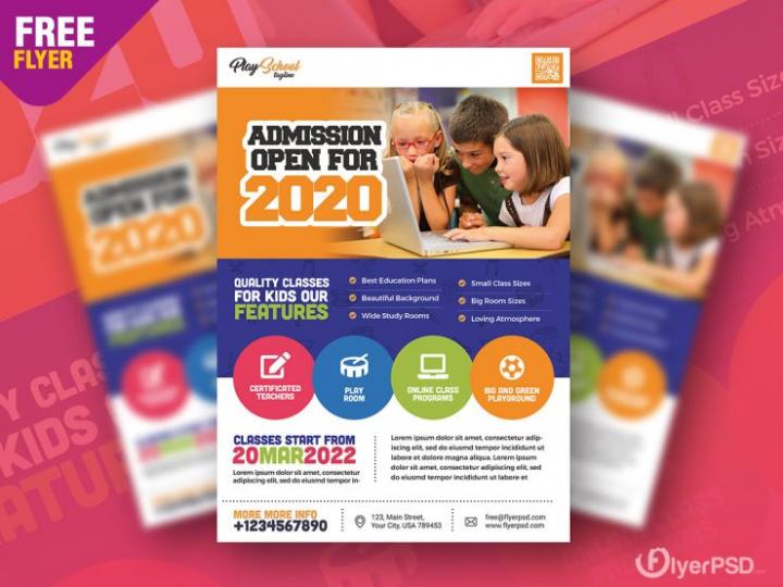 Free School Education Flyer PSD Template