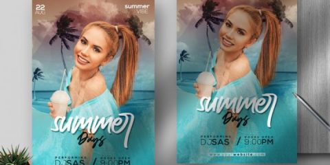 Free Summer Days Flyer Template in PSD