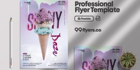 Free Summer Ice Cream Flyer Template in PSD