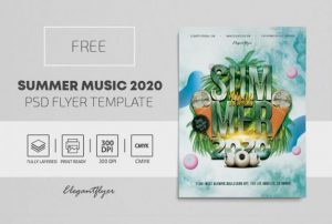 Free Summer Music Flyer Template in PSD