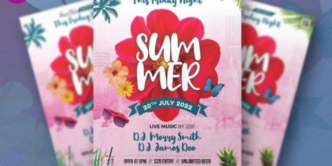 Free Summer Party Flyer Template in PSD