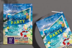 Free Summer Pool Party Flyer Template in PSD