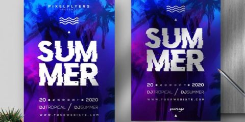 Free Summer Vibe Flyer Template in PSD