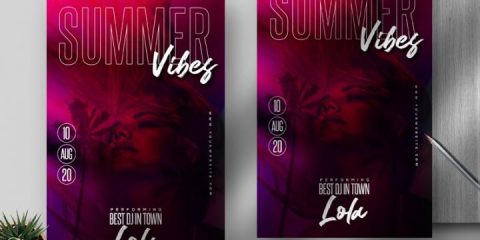 Free Summer Vibes Flyer Template in PSD